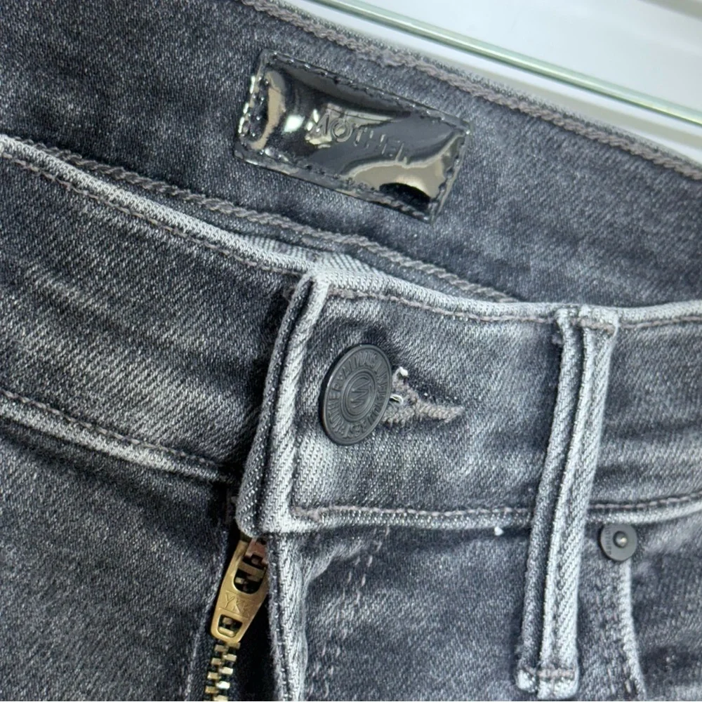 Mother Mid Rise Dazzler in The Night Is Watching 27 Stretch Black Gray Denim - Picture 11 of 16